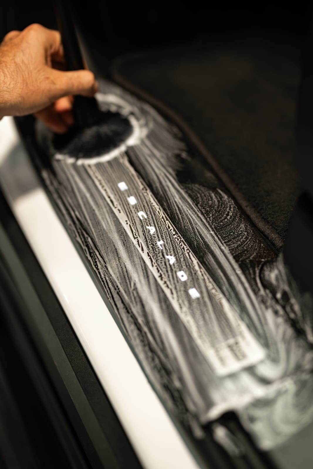 Paint being prepared on a Cadillac Escalade at WRPD in Chatsworth